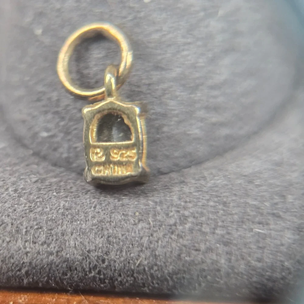 Ross Simons Sterling Silver White Topaz Oval Pendant Charm Gold Over 925
